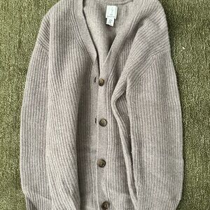 Joie Taupe Button-Up Women's Cardigan